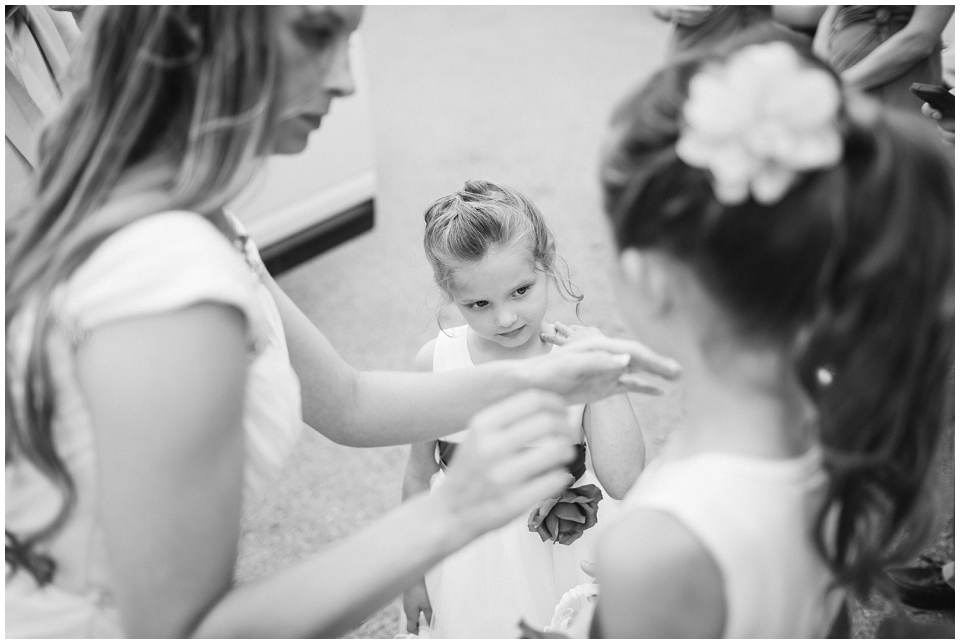 Elmwood park wedding bride adjusting flowers