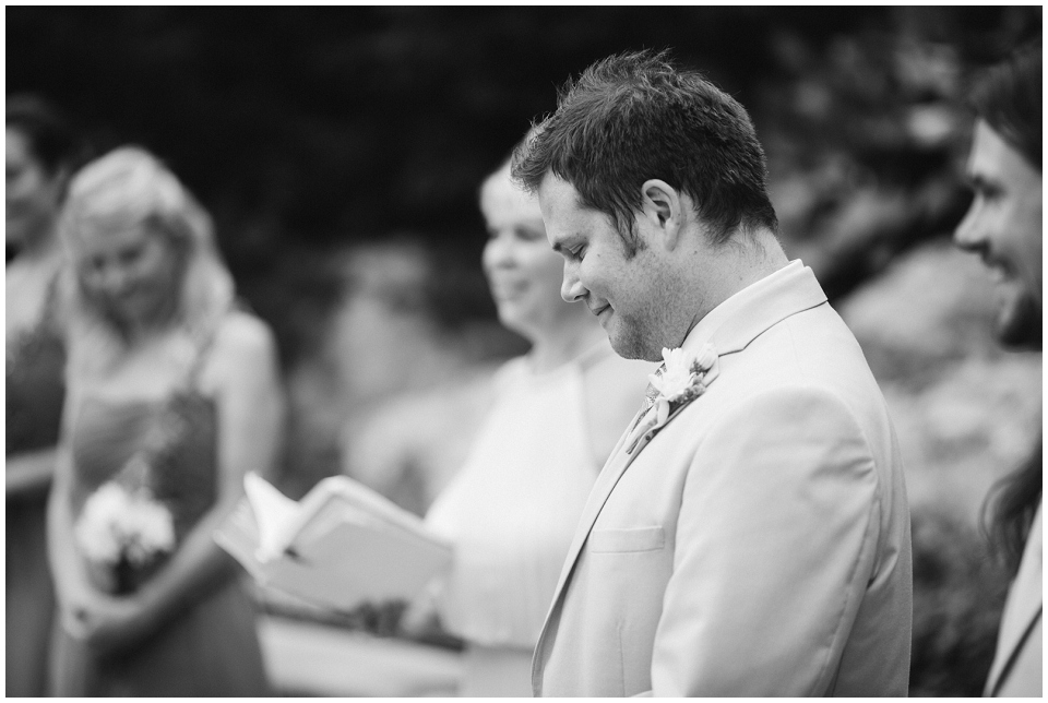 Groom seeing bride for first time