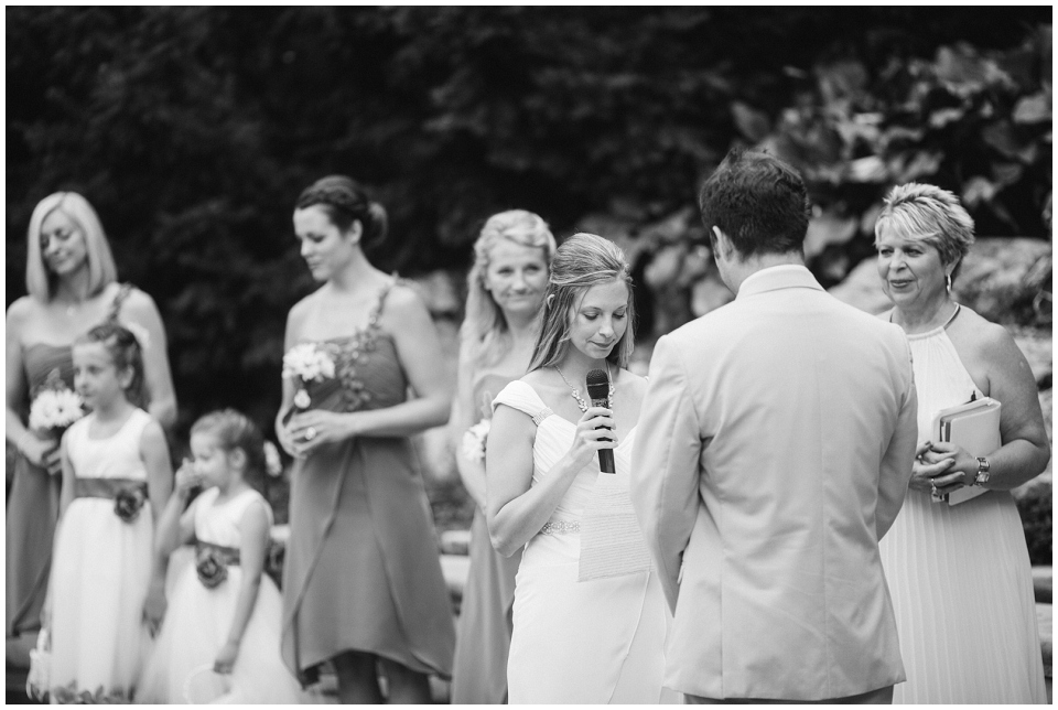 Bride and Groom exchanging vows at Elmwood park