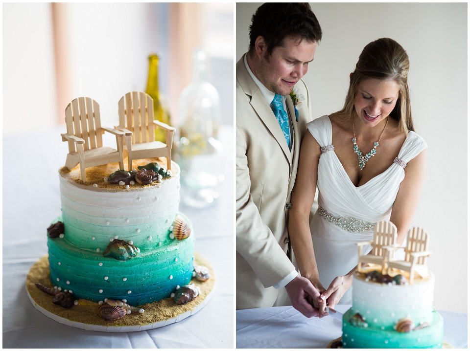 Bride and Groom cutting cake